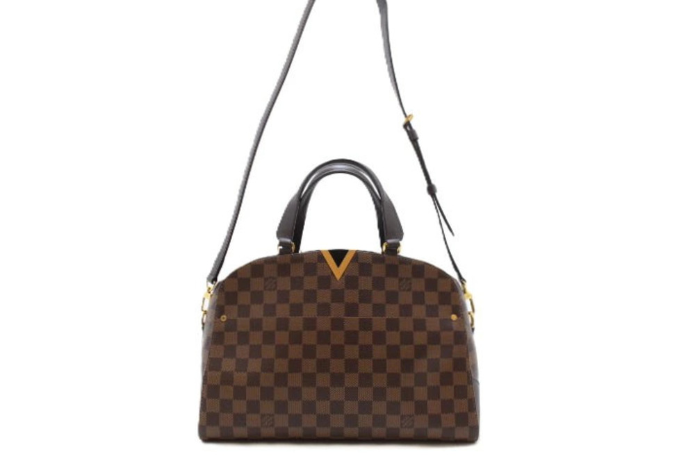 Louis Vuitton Shoulder Kensington Bag Damier Canvas Bowling Brown